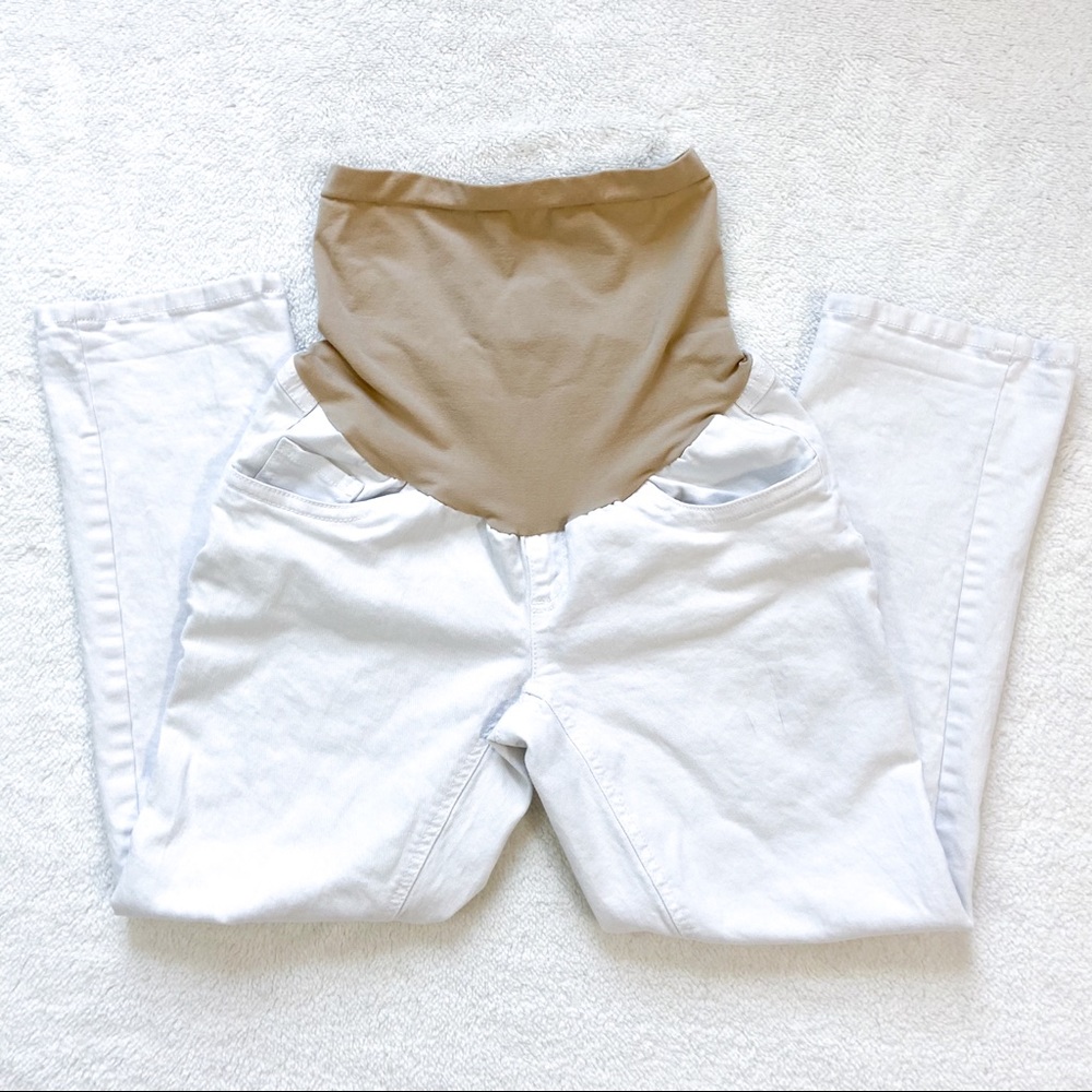 Oh Baby by Motherhood maternity white crop jeans
